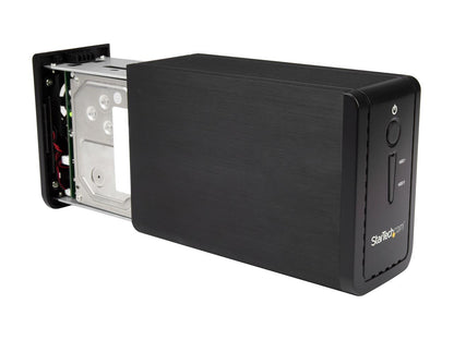 StarTech S352BU313R 3.5" External Dual Hard Drive Enclosure - Raid - USB-C and USB-A - SATA 6Gbps - 2 Bay USB 3.1 SSD HDD Enclosure