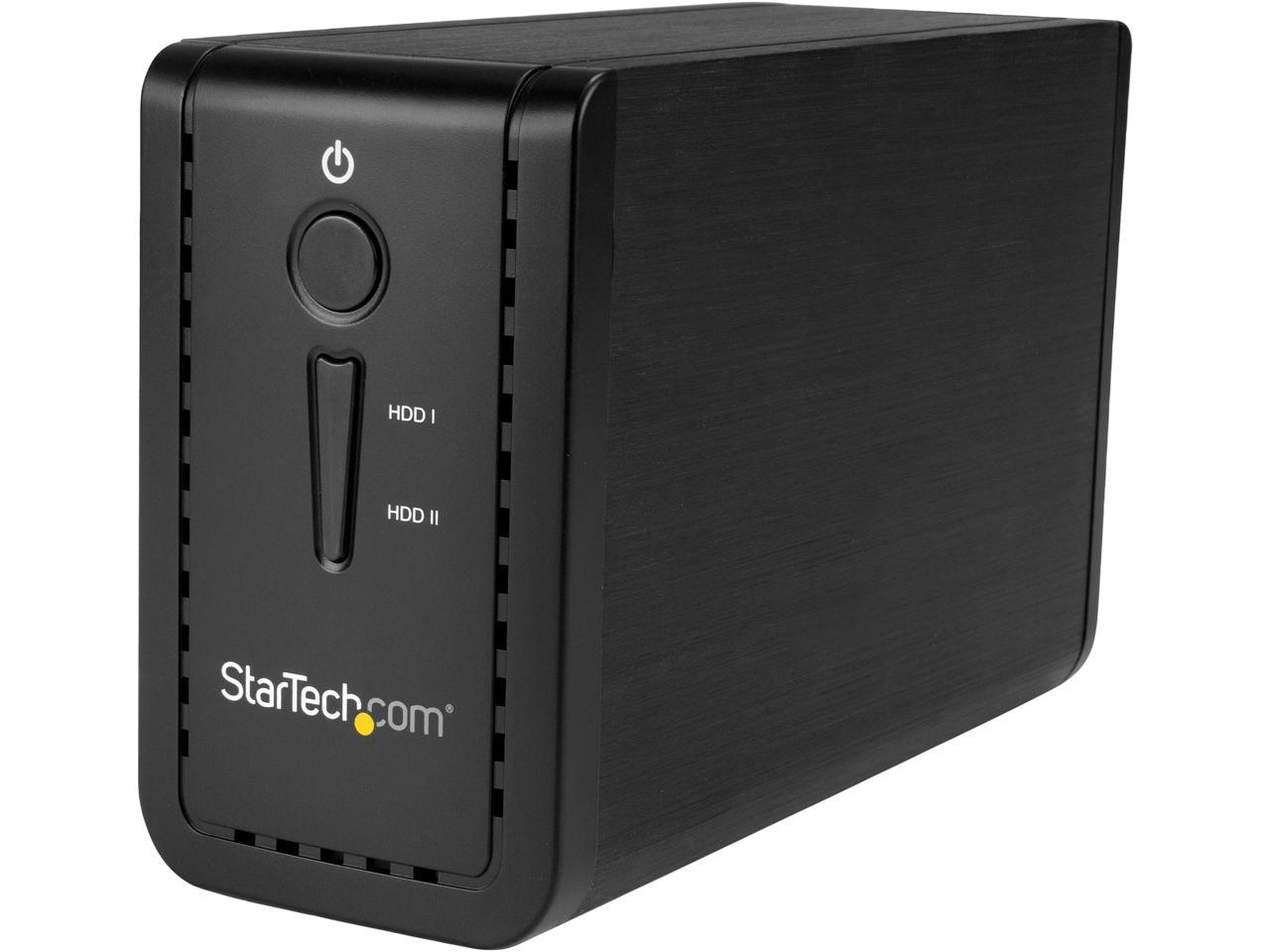 StarTech S352BU313R 3.5" External Dual Hard Drive Enclosure - Raid - USB-C and USB-A - SATA 6Gbps - 2 Bay USB 3.1 SSD HDD Enclosure