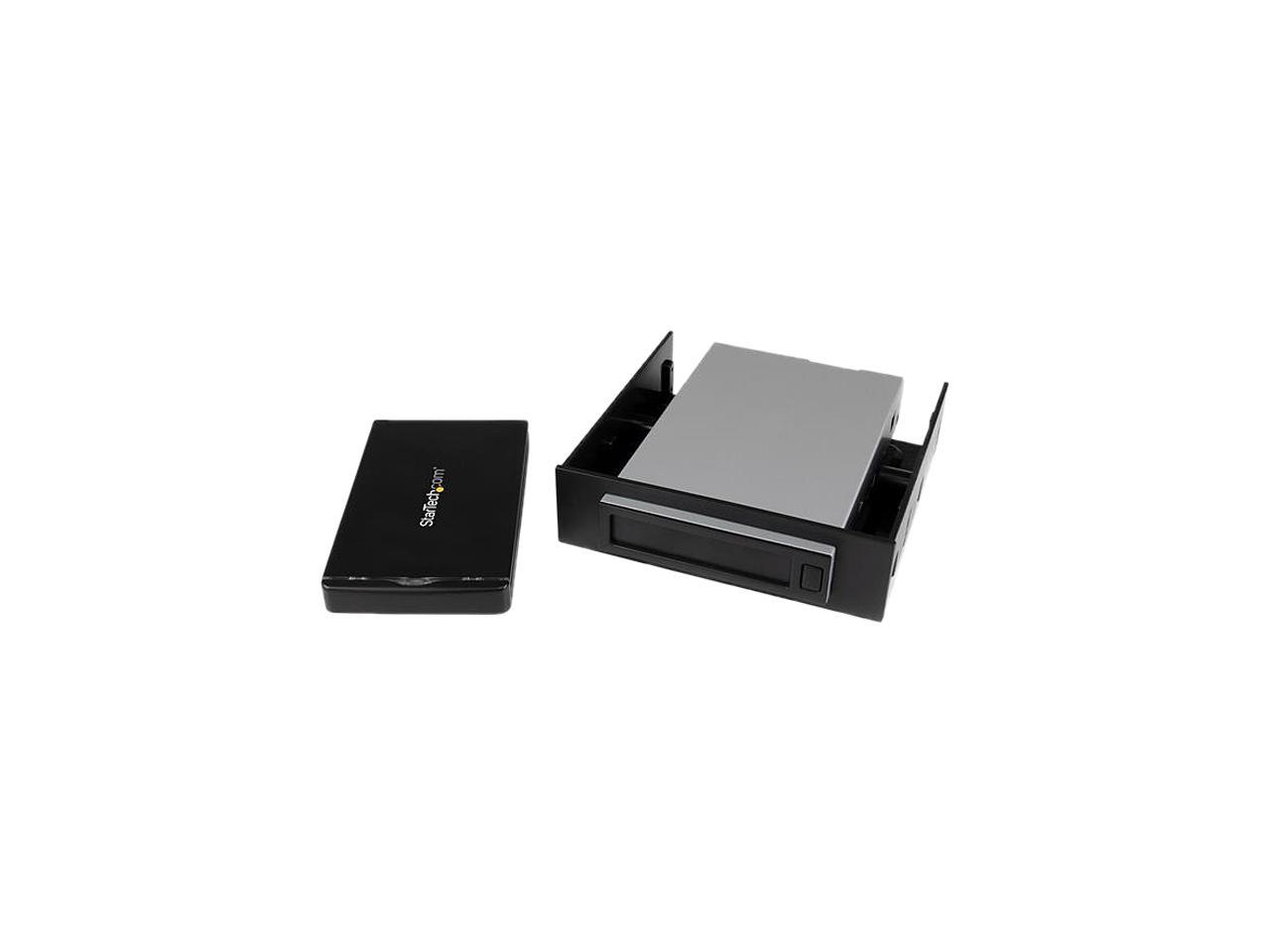 StarTech S251BU31REM StarTech.com Hot Swap Hard Drive Bay - Black Aluminum - 2.5" SSD HDD - for 5.25 / 3.5" Bay - SATA Backplane - Hard Drive Rack