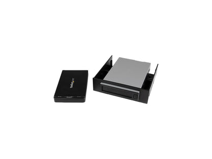 StarTech S251BU31REM StarTech.com Hot Swap Hard Drive Bay - Black Aluminum - 2.5" SSD HDD - for 5.25 / 3.5" Bay - SATA Backplane - Hard Drive Rack