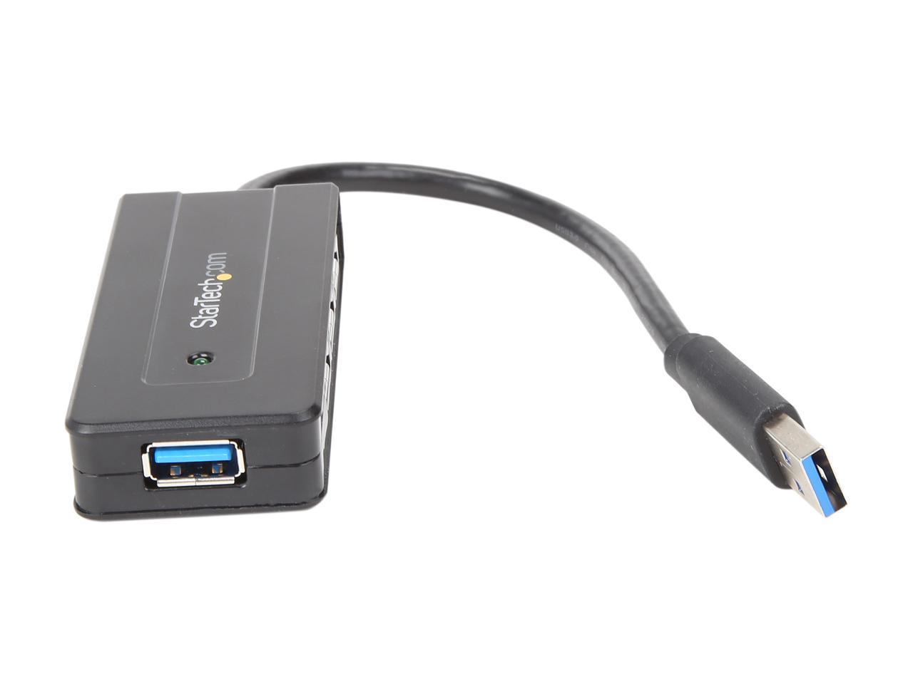 StarTech ST4300MINI 4 Port USB 3.0 Hub - Compact - Includes Power Adapter - Powered USB 3.0 Hub - USB Splitter - Multiple USB Port Extender