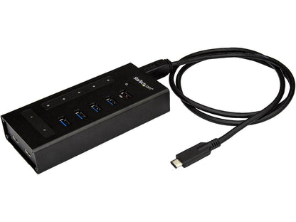 StarTech HB30C5A2CST USB-C Hub 7 Port - USB C to 5 x USB A and 2 x USB C - USB 3.0 - Mountable - Industrial - Powered USB Hub - USB Port Expander