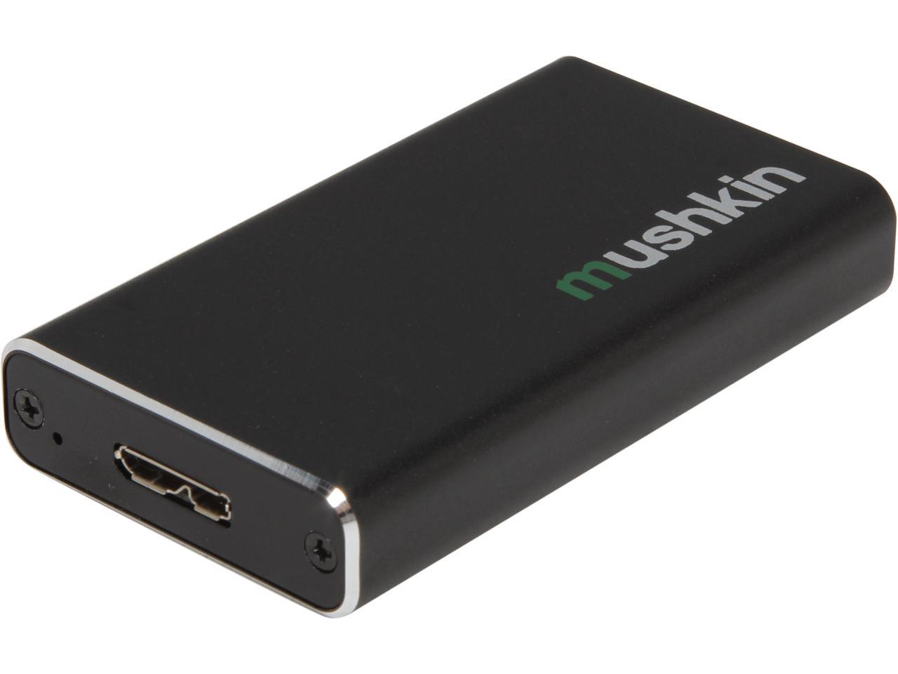 Mushkin FLUX AT-ENCKIT Aircraft Grade Aluminum 1.8" Black mSATA III USB 3.0 External Enclosure