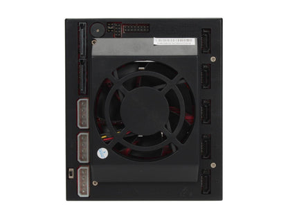 Athena Power BP-SAC3051B 3.5" HDD Hot-Swap Backplane Module Converts 3 X 5.25" to 5 X 3.5" SATA/SAS 6Gb/s HDD (Vertical) - Aluminum Cage & Tray w/ Reset & HDD PWR Buttons, 80mm Fan & LED Indicators