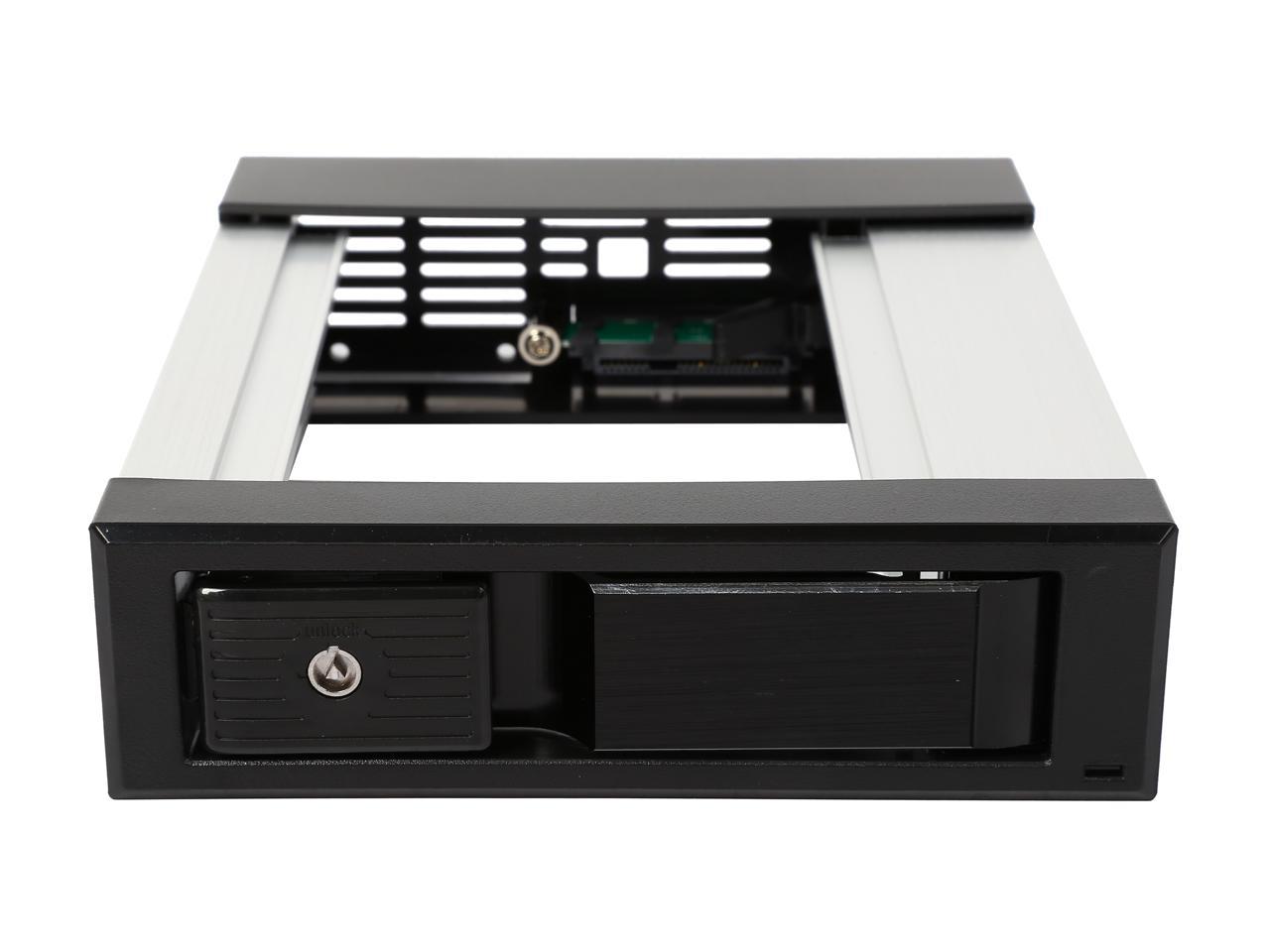 Athena Power MR-16TLAB 3.5" HDD Trayless Hot-Swap Mobile Rack Converts 1 x 5.25" to 1 x 3.5" SATA/SAS 6Gb/s HDD - Aluminum Cage & Bezel w/ Security Keylock & LED Indicator