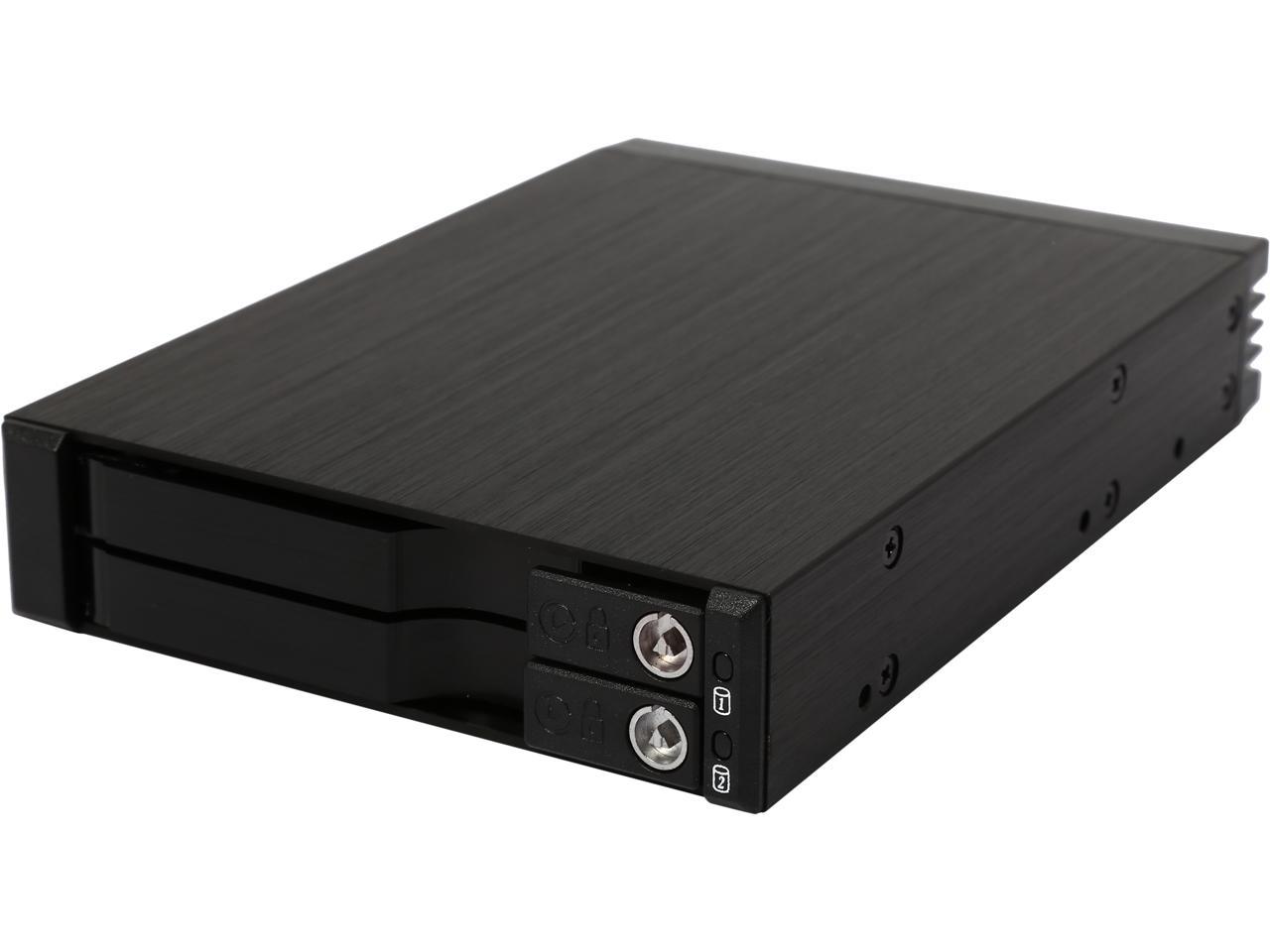 Athena Power BP-TLA2221SATA 2.5" HDD/SSD Trayless Hot-Swap Backplane Module Converts 1 X 3.5" to 2 X 2.5" SATA 6Gb/s HDD/SSD - Aluminum Cage & Bezel w/ Security Keylock & LED Indicators - OEM