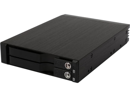Athena Power BP-TLA2221SATA 2.5" HDD/SSD Trayless Hot-Swap Backplane Module Converts 1 X 3.5" to 2 X 2.5" SATA 6Gb/s HDD/SSD - Aluminum Cage & Bezel w/ Security Keylock & LED Indicators - OEM