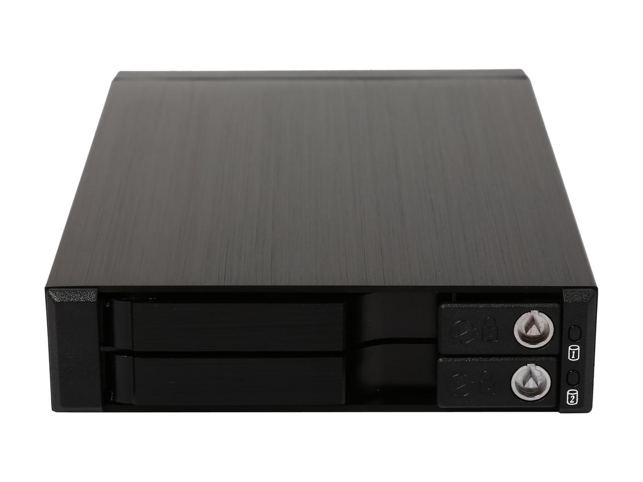 Athena Power BP-TLA2221SATA 2.5" HDD/SSD Trayless Hot-Swap Backplane Module Converts 1 X 3.5" to 2 X 2.5" SATA 6Gb/s HDD/SSD - Aluminum Cage & Bezel w/ Security Keylock & LED Indicators - OEM