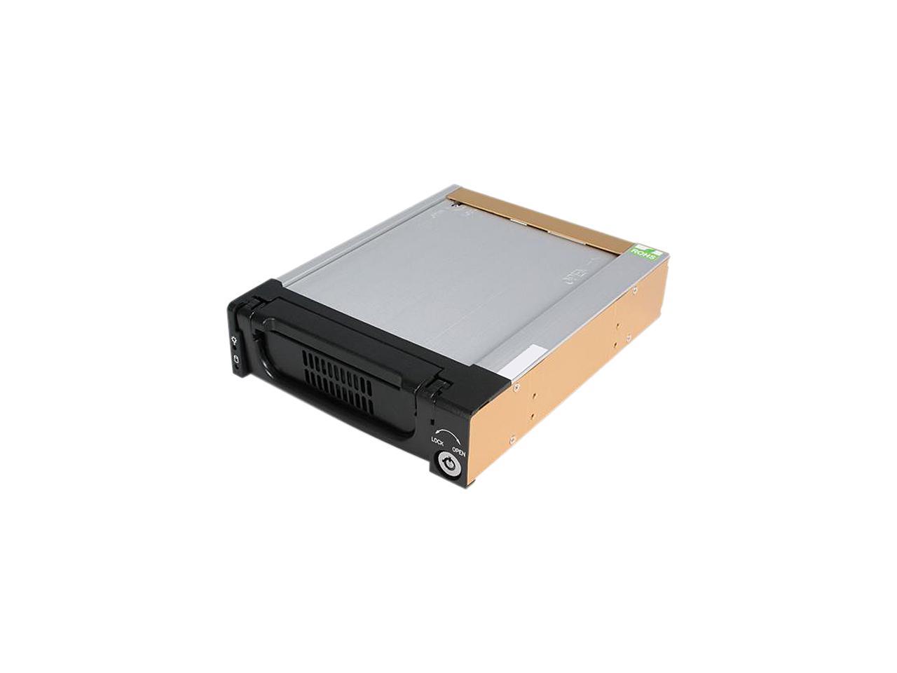 StarTech.com Black Aluminum 5.25in Rugged SATA Hard Drive Mobile Rack Drawer (DRW150SATBK)