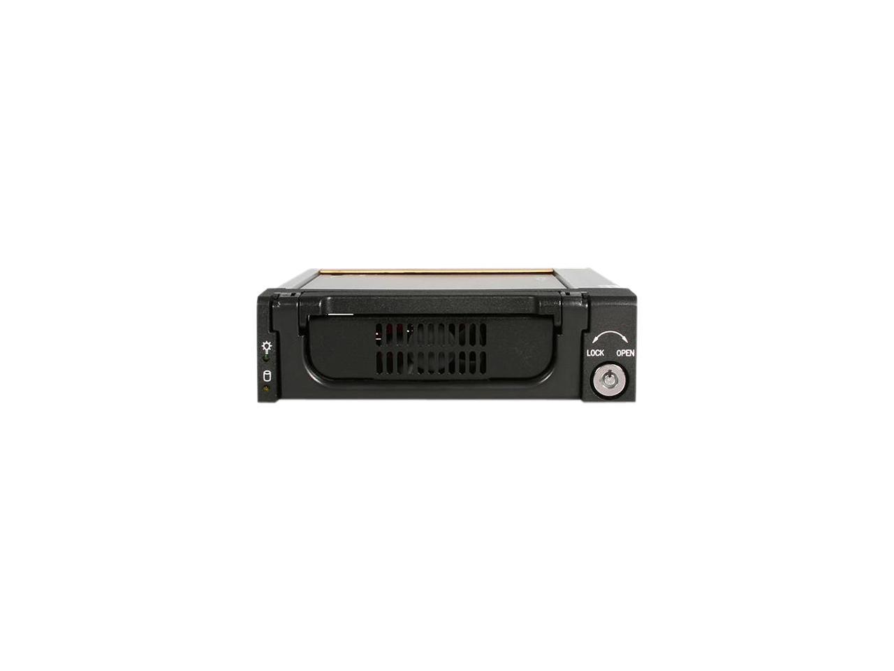 StarTech.com Black Aluminum 5.25in Rugged SATA Hard Drive Mobile Rack Drawer (DRW150SATBK)