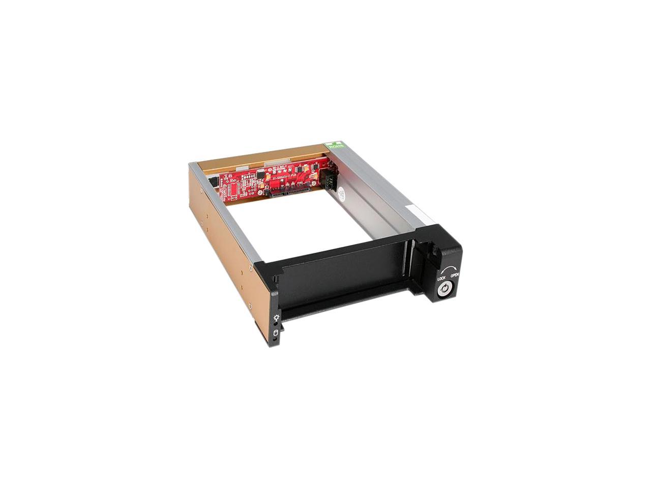 StarTech.com Black Aluminum 5.25in Rugged SATA Hard Drive Mobile Rack Drawer (DRW150SATBK)