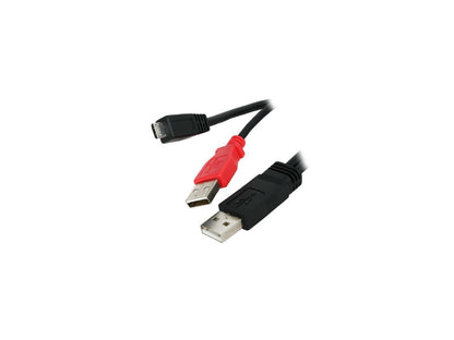 StarTech USB2HAUBY3 Black 3 ft USB Y Cable for External Hard Drive