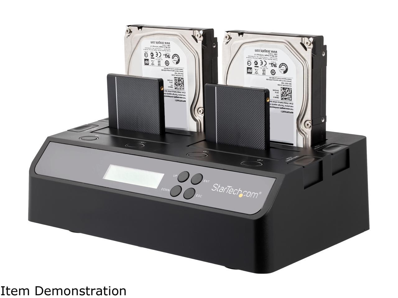 StarTech SATDOCK4U3RE 4 Bay USB 3.0 eSATA to SATA Standalone 1:3 HDD Hard Drive Duplicator Dock