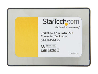 StarTech.com 2.5-Inch SATA to Mini SATA SSD Adapter Enclosure (SAT2MSAT25)