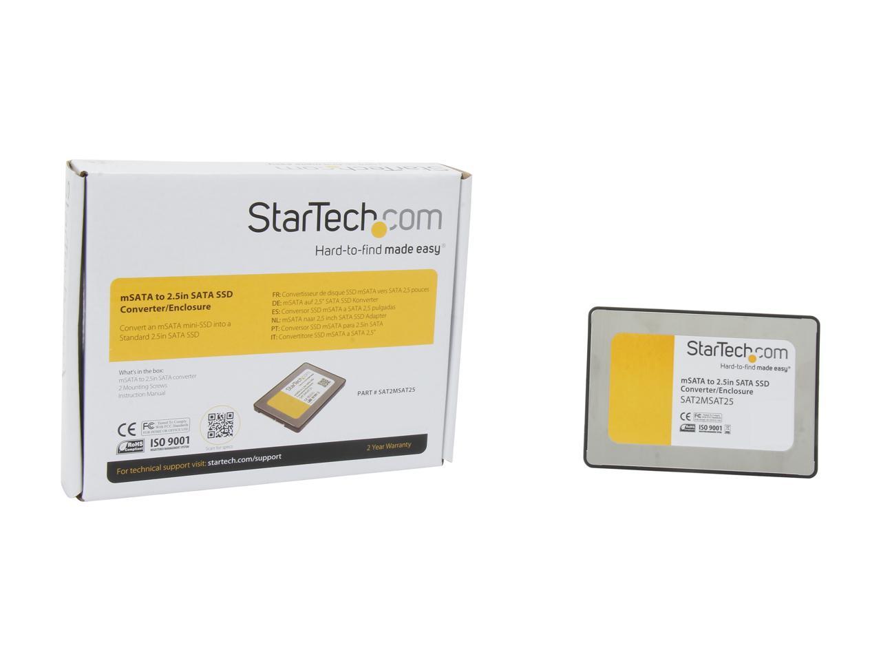 StarTech.com 2.5-Inch SATA to Mini SATA SSD Adapter Enclosure (SAT2MSAT25)