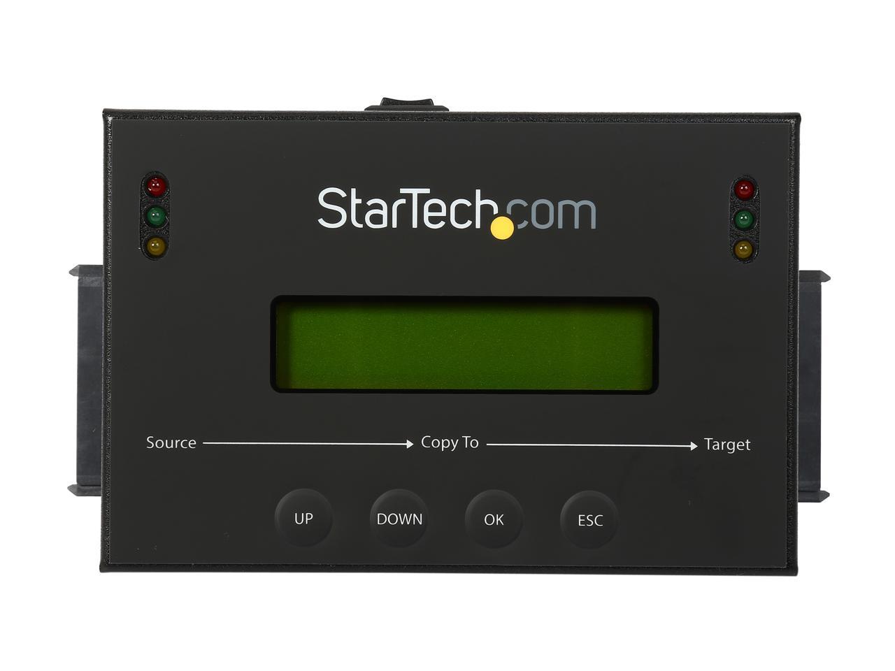 StarTech.com SATDUP11 Aluminum 2.5" & 3.5" Black 2 - SATA Data & Power Combo (7+15 pin) Receptacle Standalone 2.5 / 3.5" SATA Hard Drive Duplicator and Eraser