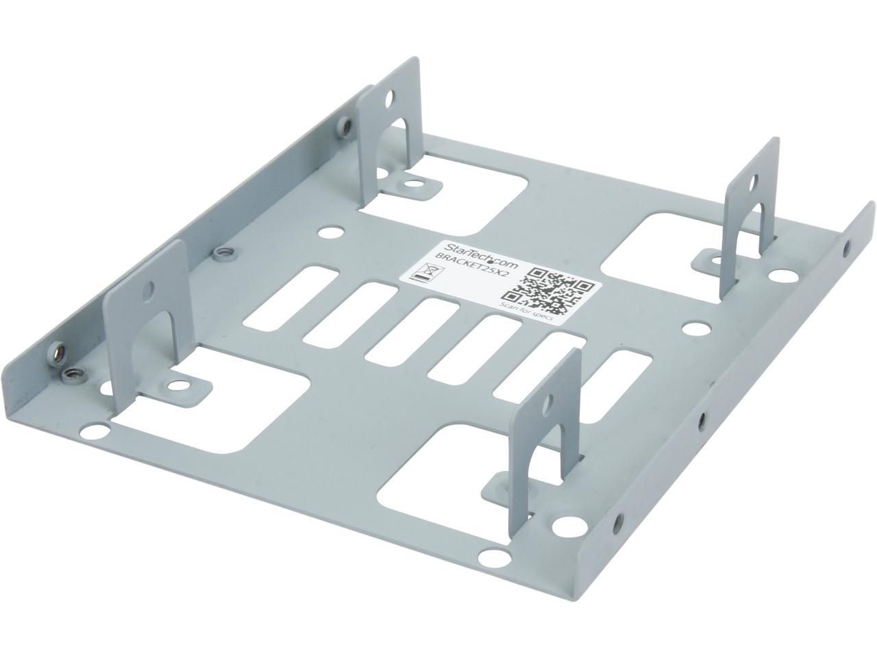 StarTech.com BRACKET25X2 Dual 2.5â€? to 3.5" Hard Drive Bay Mounting Bracket - 2.5" to 3.5" HDD / SSD Mounting Bracket w/ SATA Power and Data cabling