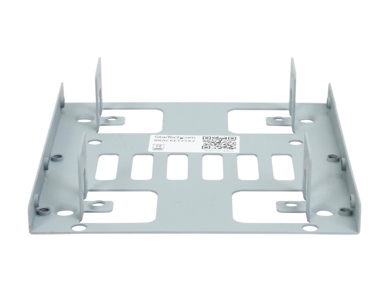 StarTech.com BRACKET25X2 Dual 2.5â€? to 3.5" Hard Drive Bay Mounting Bracket - 2.5" to 3.5" HDD / SSD Mounting Bracket w/ SATA Power and Data cabling