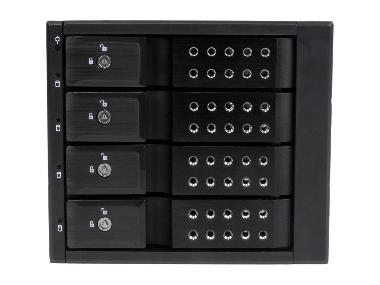 StarTech.com HSB4SATSASBA 4 Bay Aluminum Trayless Hot Swap Mobile Rack Backplane for 3.5in SAS II/SATA III - 6 Gbps HDD
