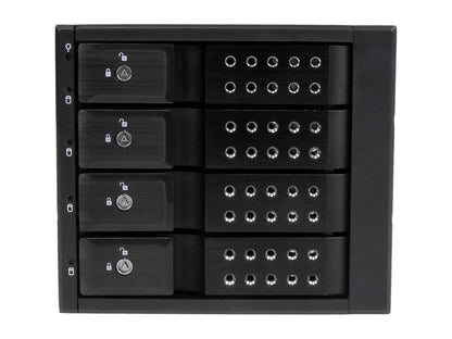 StarTech.com HSB4SATSASBA 4 Bay Aluminum Trayless Hot Swap Mobile Rack Backplane for 3.5in SAS II/SATA III - 6 Gbps HDD
