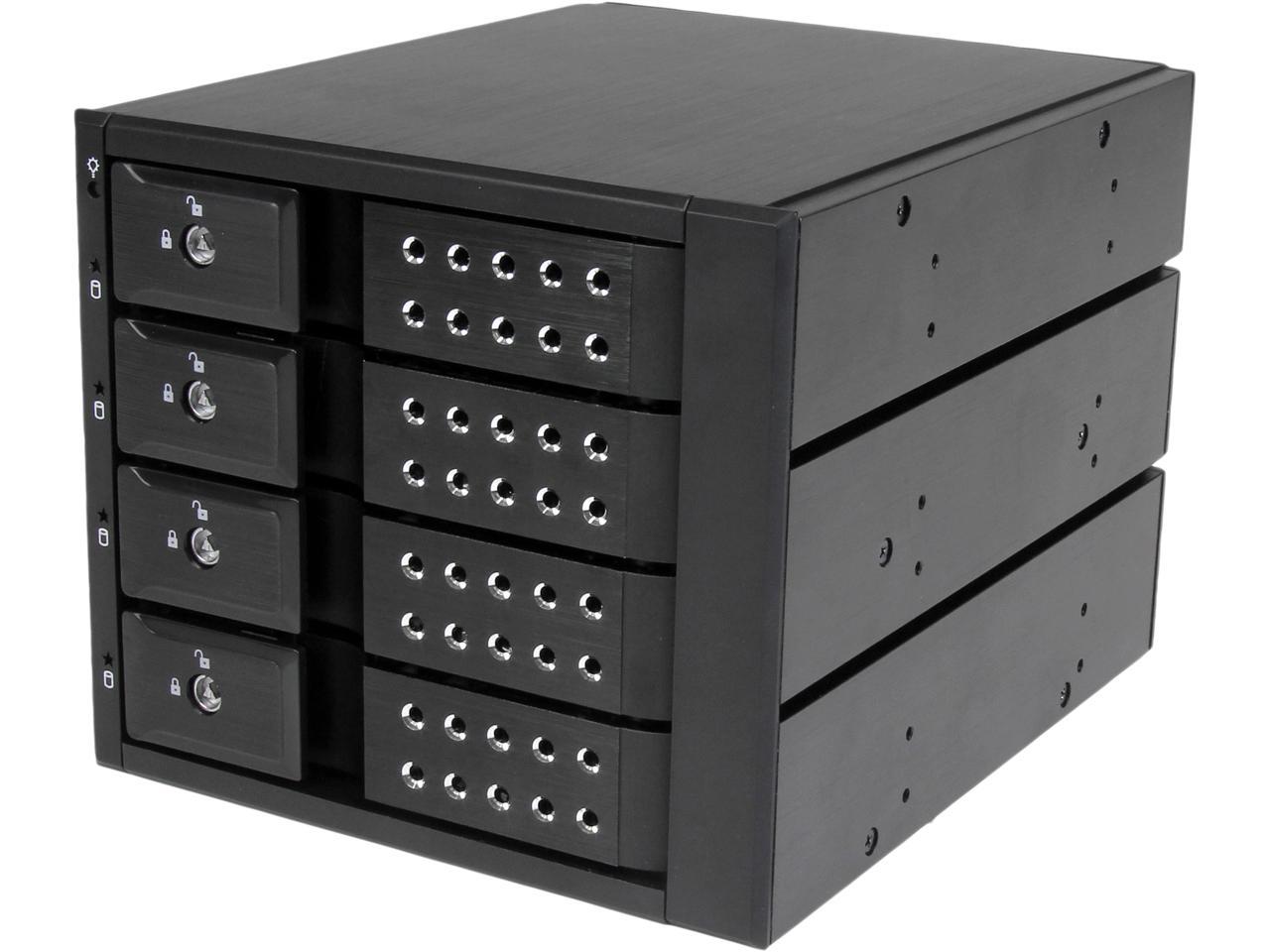 StarTech.com HSB4SATSASBA 4 Bay Aluminum Trayless Hot Swap Mobile Rack Backplane for 3.5in SAS II/SATA III - 6 Gbps HDD