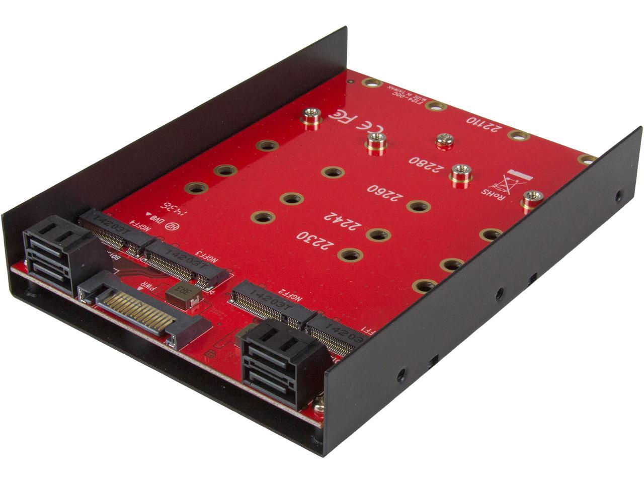 StarTech.com 35S24M2NGFF 4x M.2 SATA Mounting Adapter for 3.5in Drive Bay - Four-Drive M.2 to SATA Adapter for One 3.5â€? Drive Bay