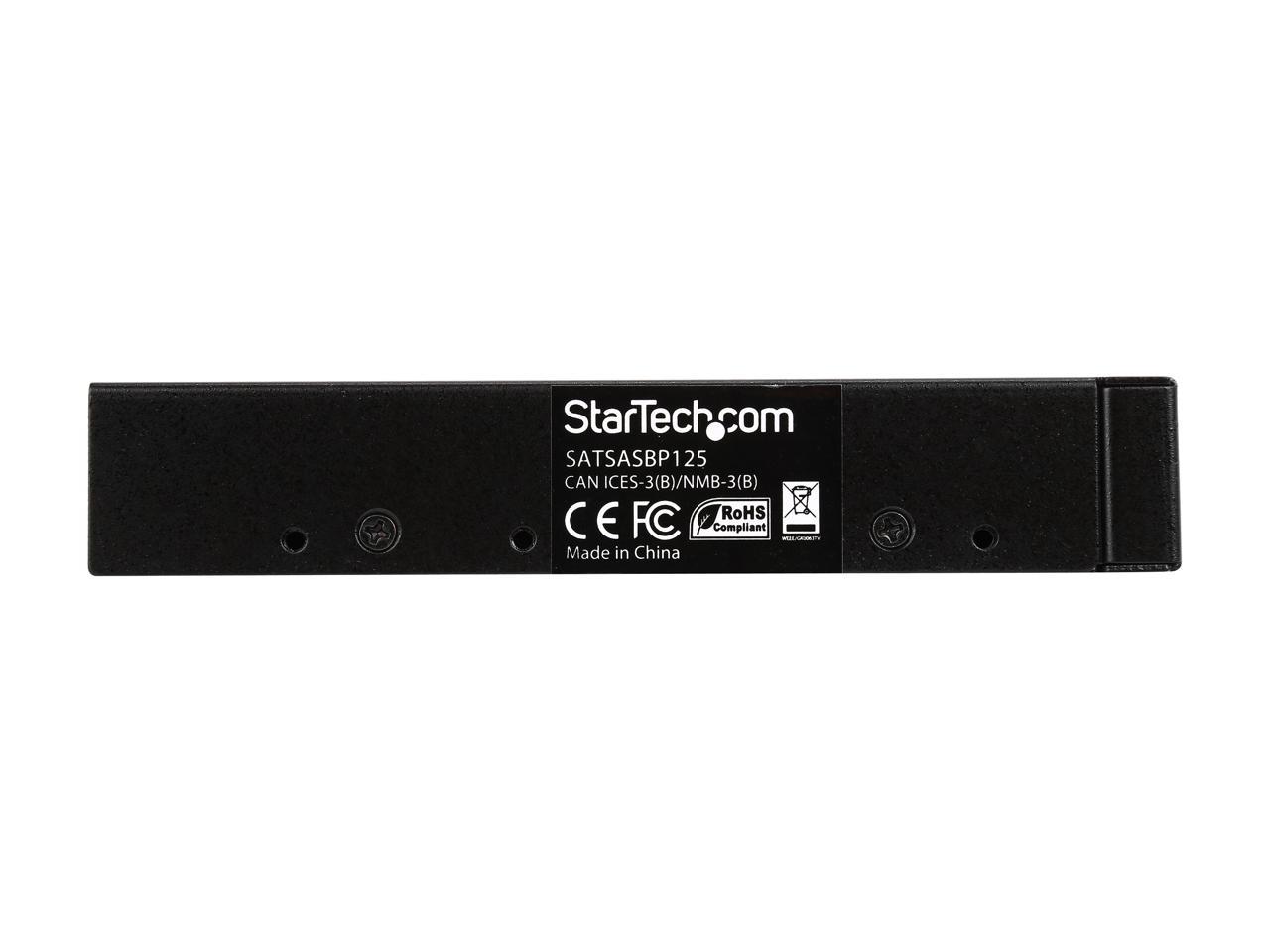 StarTech.com SATSASBP125 Mobile Rack Backplane for 2.5in SAS or SATA Drive - 5-15mm SSD/HDD - Supports SAS II & SATA III (6 Gbps) - Metal housing