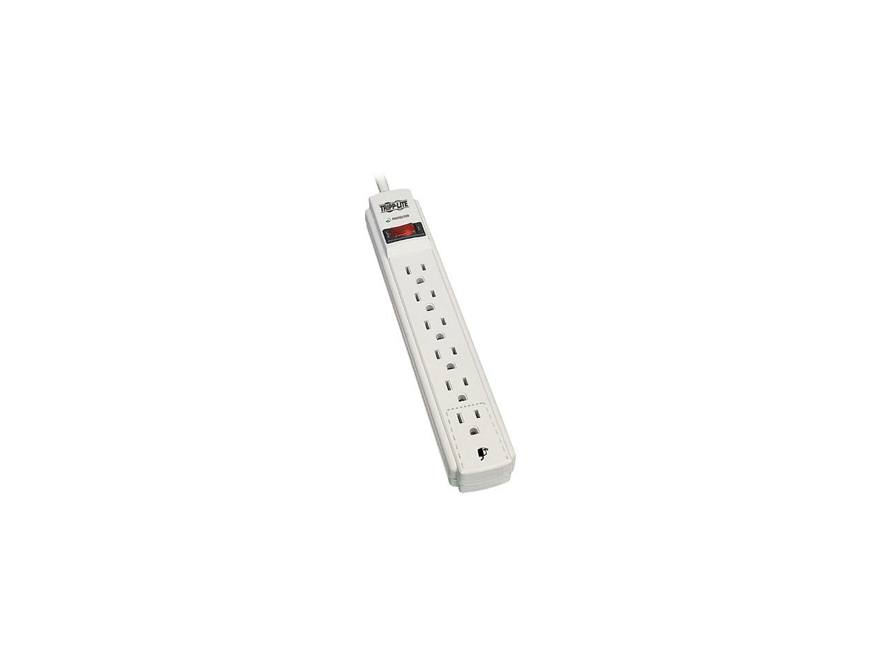 Tripp Lite 6-Outlets, 8-Ft Cord, 990 Joule Strip, Flat Plug - Protect It! Surge Suppressor