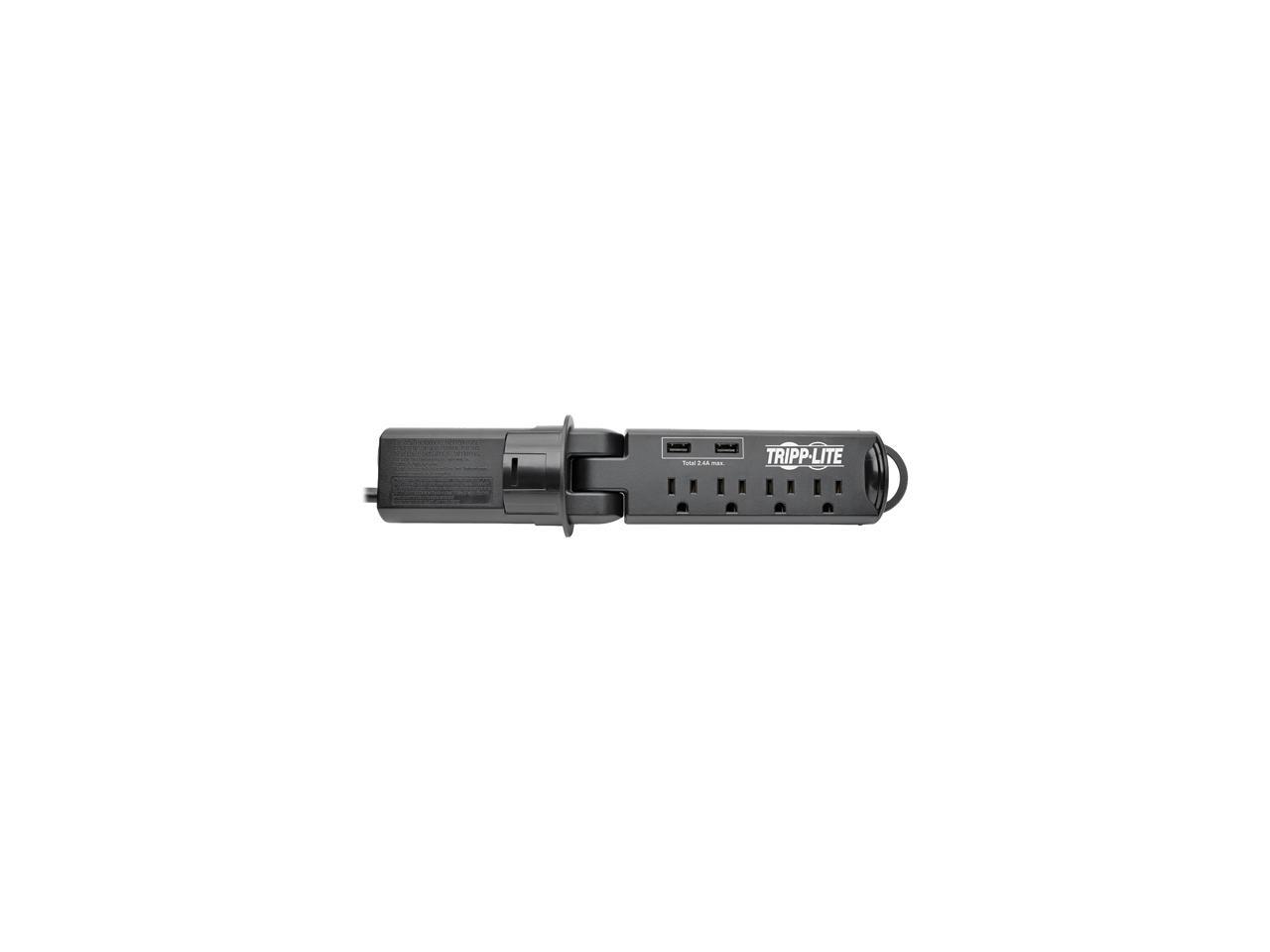 Tripp Lite Protect It! TLP410DMUSB Surge Suppressor/Protector - 4 x NEMA 5-15R, 2 x USB - 1500 Joules - 120V AC Input - 120V AC, 5V DC Output