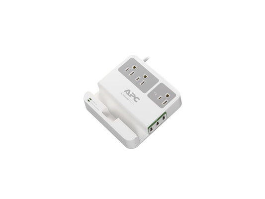 Apc P3u3 3-Outlet Surgearrest Surge Protector With 3 Usb Ports (White)