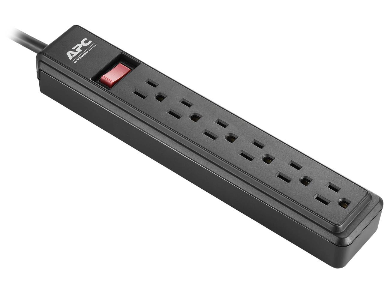 APC PZ62B Power Strip 6 Outlets 2.0 Feet Cord 120V - Black