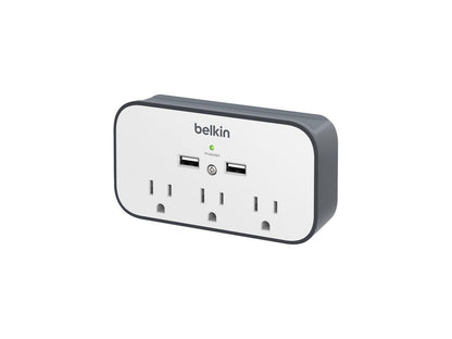 BELKIN - POWER BSV300TTCW SURGE 3OUT WALL MOUNT 2USB 3AC