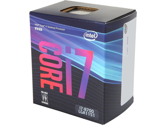 Intel Core i7-8700 Coffee Lake 6-Core 3.2 GHz (4.6 GHz Turbo) LGA 1151 (300 Series) 65W BX80684I78700 Desktop Processor Intel UHD Graphics 630