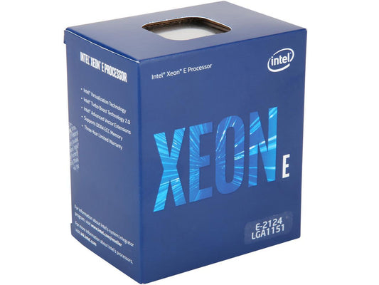 Intel Xeon E-2124 Coffee Lake 3.3 GHz (4.3 GHz Turbo) LGA 1151 71W BX80684E2124 Server Processor