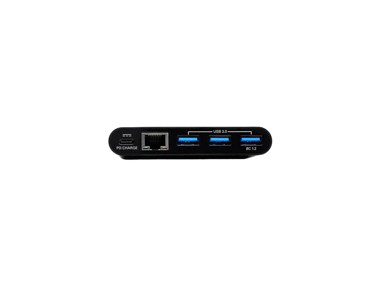 Tripp Lite USB-C to Ethernet Adapter with 3x USB-A, Gigabit, Thunderbolt 3—PD Charging, Black (U460-003-3AGB-C)