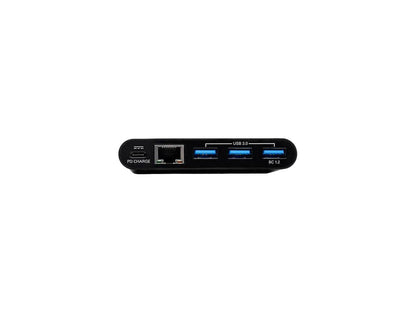 Tripp Lite USB-C to Ethernet Adapter with 3x USB-A, Gigabit, Thunderbolt 3—PD Charging, Black (U460-003-3AGB-C)