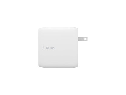 Belkin 68W Dual USB-C Wall Mount GaN Charger PD Power Delivery for iPhone Fast Charger, MacBook Pro Charger, iPad Pro, Pixel, Galaxy, and More (WCH003DQWH)