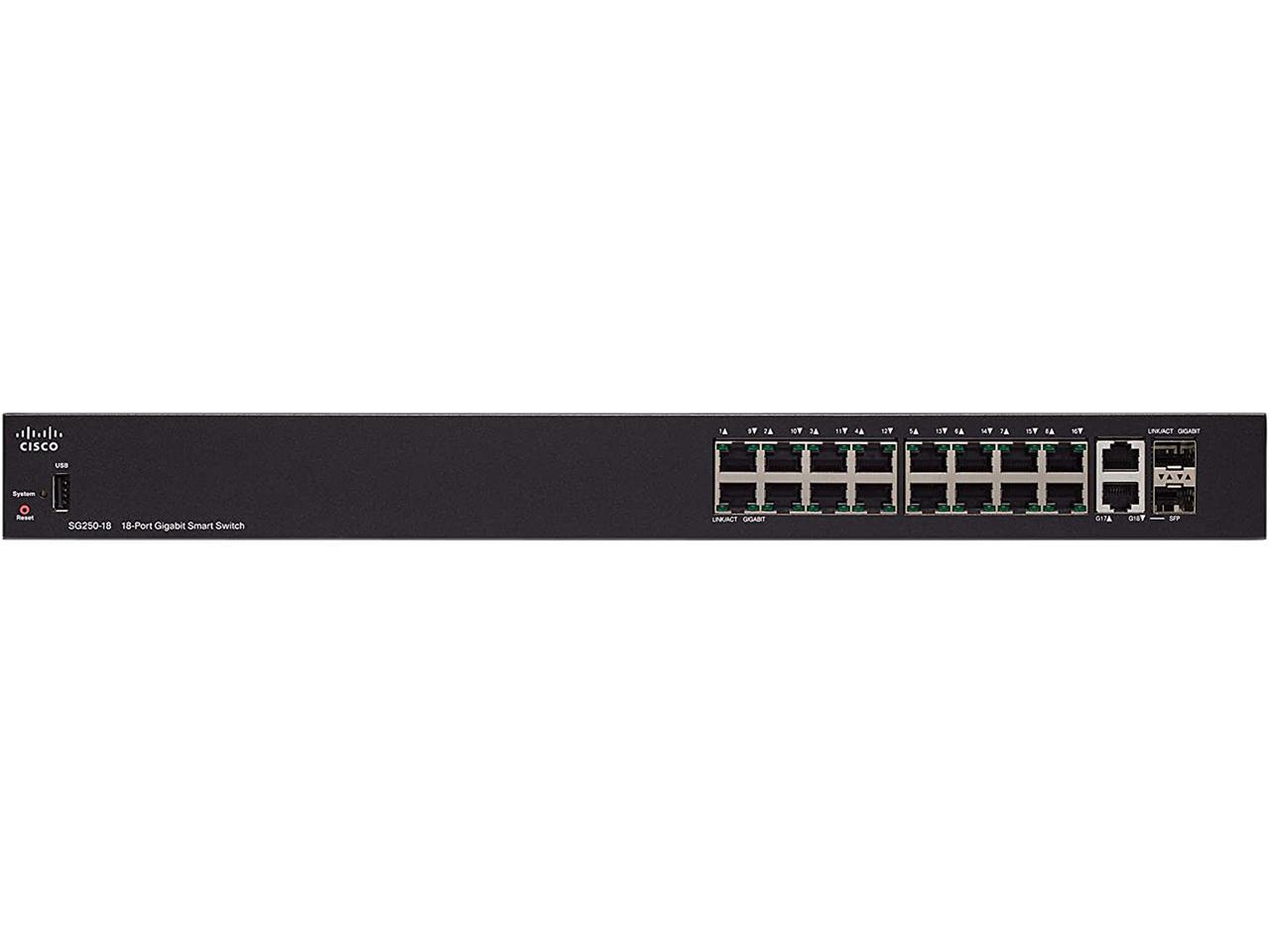 Cisco Sg250-18 18-Port Gigabit Smart Switch