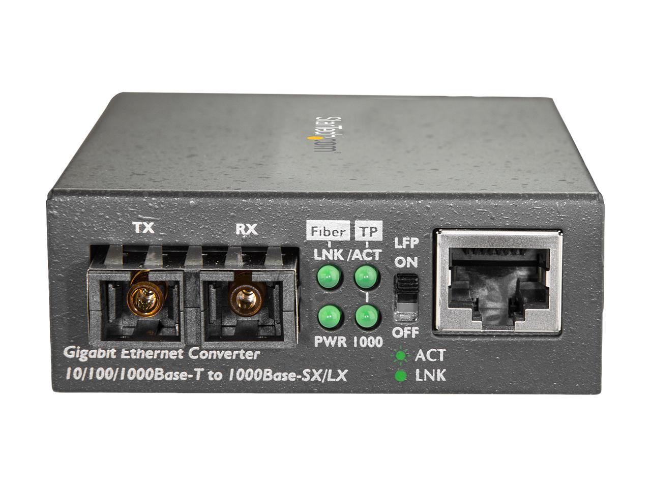 StarTech MCMGBSCMM055 Fiber Media Converter - 1000Base-SX - 550m - Multi Mode - Fiber to Ethernet Converter - Fiber to Copper Converter