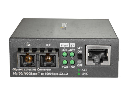 StarTech MCMGBSCMM055 Fiber Media Converter - 1000Base-SX - 550m - Multi Mode - Fiber to Ethernet Converter - Fiber to Copper Converter