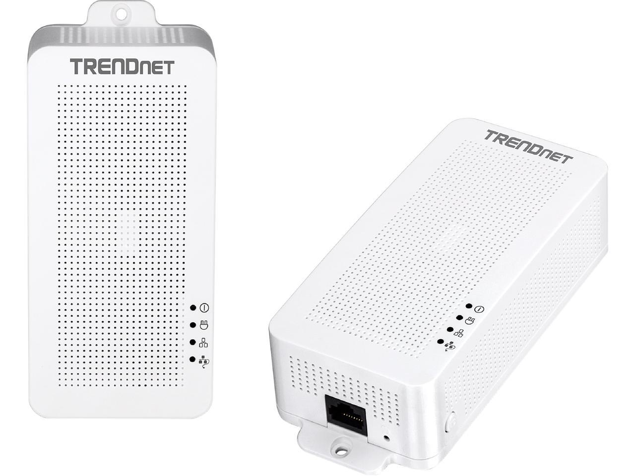 TRENDnet TPL-331EP2K Powerline 200 AV PoE+ Adapter Kit, PoE+ Output Port Supports PoE (15.4W) and PoE+ (30W) devices, Includes Two TPL-331EP Adapters
