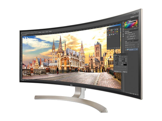 LG 38UC99-W 38" Class 21:9 3840 x 1600 UltraWide IPS Curved Monitor, FreeSync, 1ms Motion Blur Reduction, Built-in Speakers
