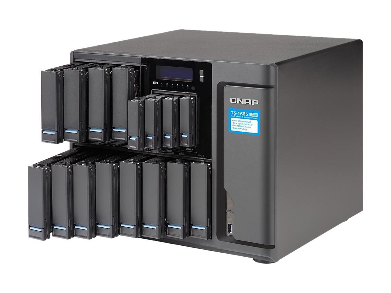 QNAP NAS TS-1685-D1521-8G-US Xeon D1521 16B 8GB 12x3.5 2.5SATA HDD SSD