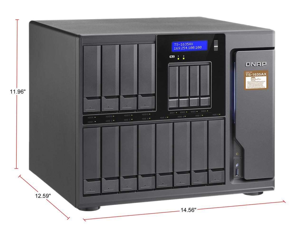 QNAP NAS TS-1635AX-8G-US 16-Bay Marvell ARMADA 8040 quad-core 1.6 GHz 8G DDR4 RTL