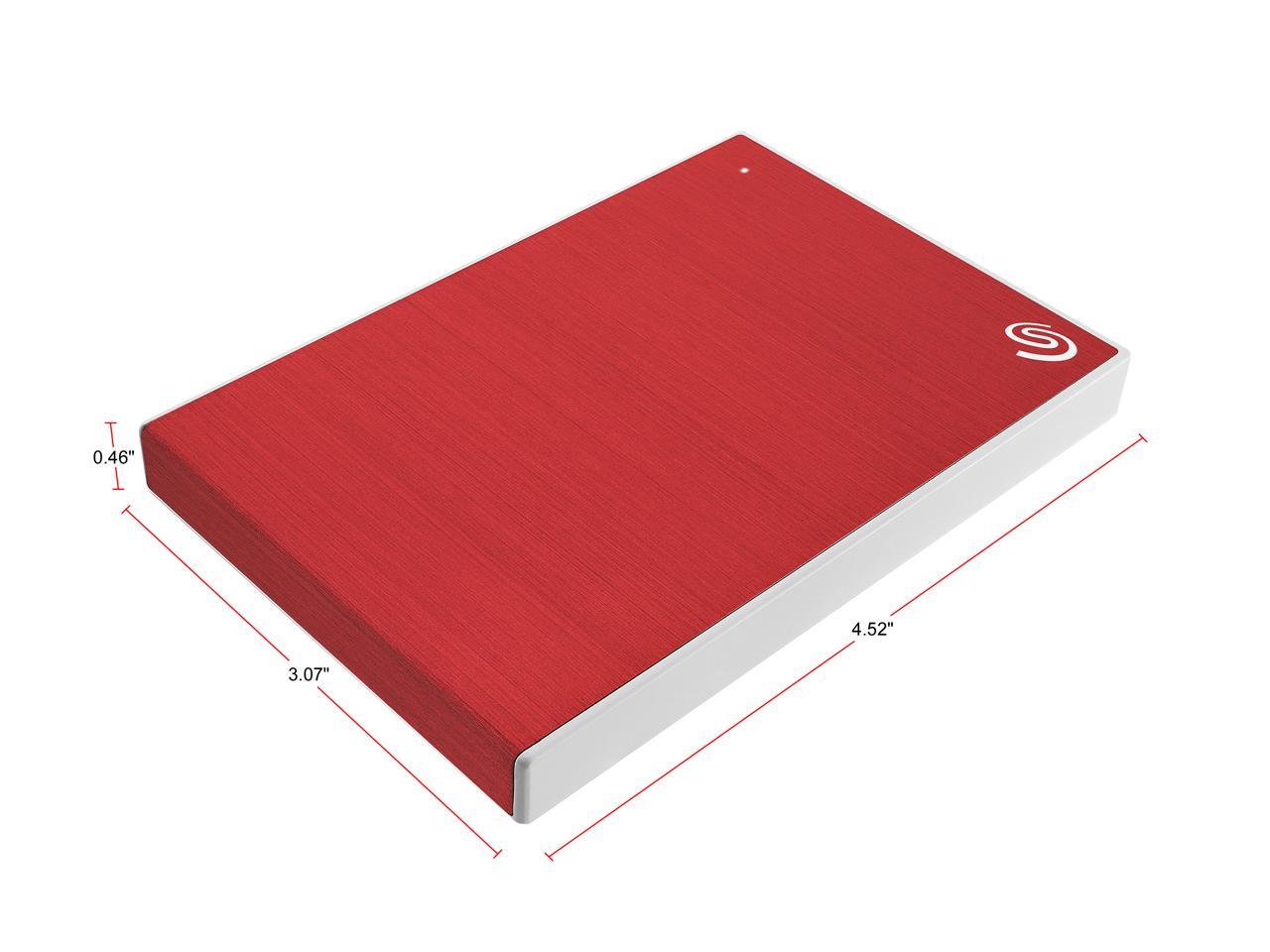 Seagate Backup Plus Slim STHN2000403 2TB Portable Hard Drive - 2.5" External - Red