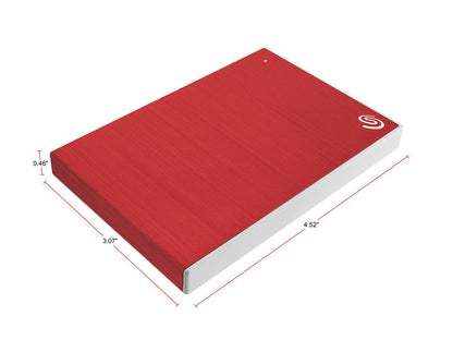 Seagate Backup Plus Slim STHN2000403 2TB Portable Hard Drive - 2.5" External - Red