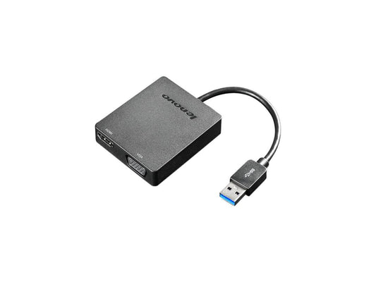 Lenovo 4X90H20061 Universal Usb 3.0 To Vga/Hdmi Adapter - External Video Adapter - Usb 3.0 - Hdmi, Vga - For Miix 510-12, 710-12, Thinkpad 13, Thinkpad E57X, L470, L570, P51, P71, T470, T560, X1 Yoga