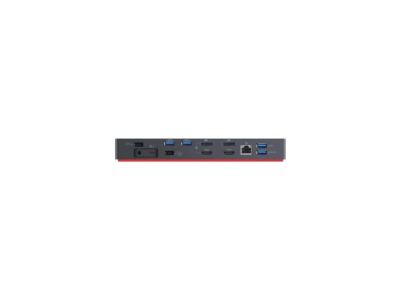Lenovo ThinkPad Thunderbolt 3 Workstation USB Dock with 230w AC adapterIncluded 40ANY230US, Black