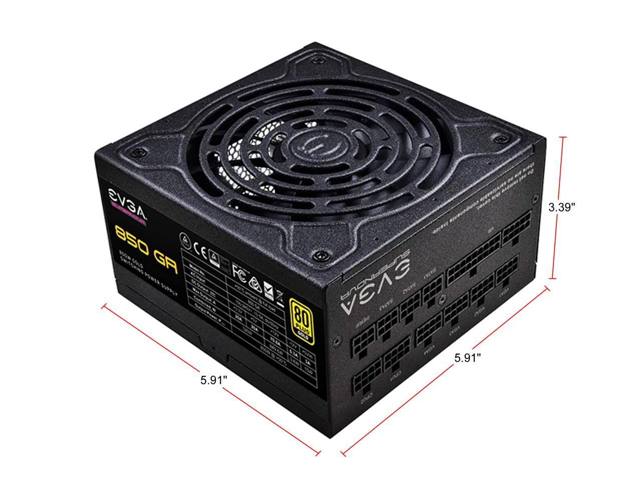 EVGA SuperNOVA 850 GA, 80 Plus Gold 850W, Fully Modular, Eco Mode, 10 Year Warranty, Includes Power ON Self Tester, Compact 150mm Size, Power Supply 220-GA-0850-X1