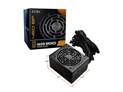 EVGA 460 BP, 80+ BRONZE 460W, 3 Year Warranty, Power Supply 100-BP-0460-K1